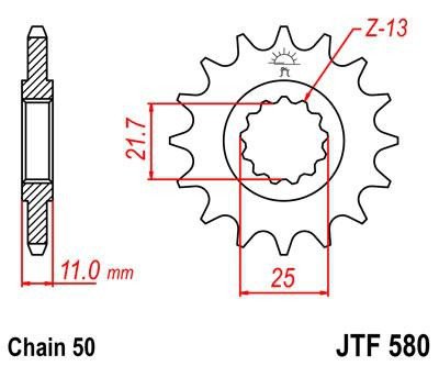 Звезда передняя JT Sprockets JTF 580.16